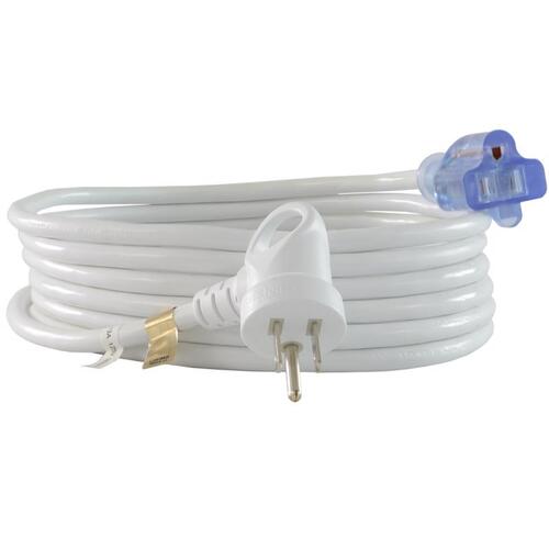 Extension Cord Indoor 15 ft. L White 16/3 SJTW White