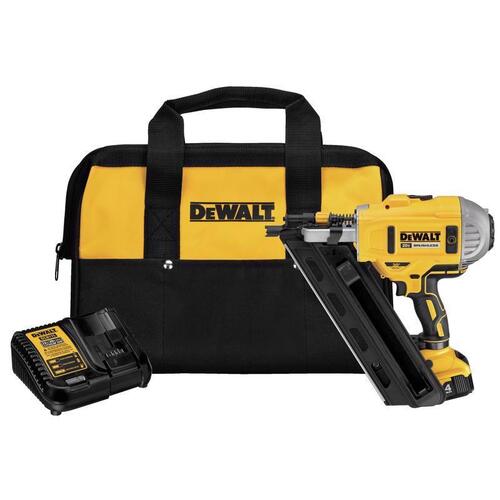 Nailer Kit, Battery Included, 20 V, 4 Ah, 55 Magazine, 30 deg Collation, Strip Collation, Nail Fastener