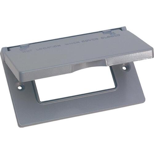 Horizontal GFCI Cover Rectangle Metal 1 gang Wet Locations Gray
