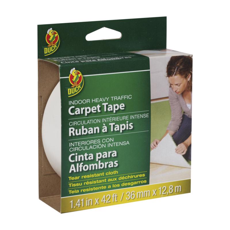 DUCK 286375 Carpet Tape 1.41" W X 42 ft. L Polyester Indoor White