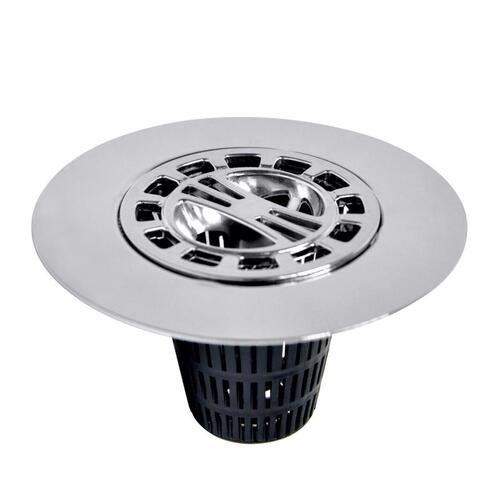 Shower Drain Cover, Plastic/Stainless Steel, Chrome, For: Standard 3 in Stand-Alone Shower Enclosures