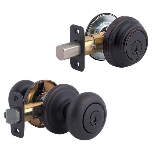 Knob and Single Cylinder Deadbolt SmartKey Juno Venetian Bronze KW1 1-3/4" Venetian Bronze