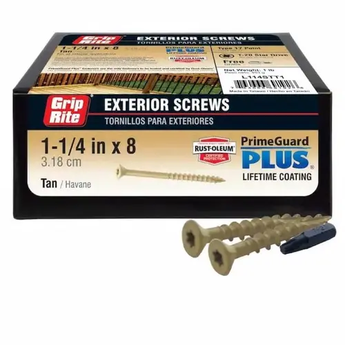 Deck Screws PrimeGuard Plus No. 8 S X 1-1/4" L Star Bugle Head 1 lb Polymer