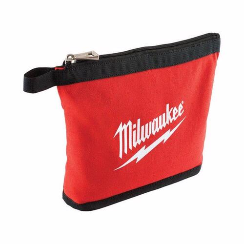Milwaukee 48-22-8180 Zipper Pouch, 1-Pocket, Canvas, Red, 1/2 in W, 8 in H, 12-1/2 in D
