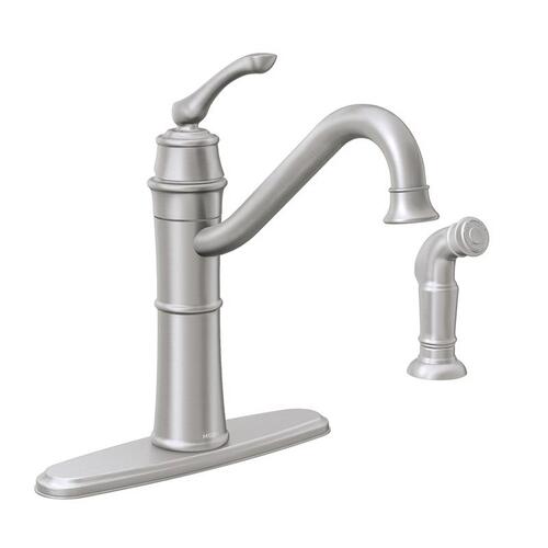 Moen 87999SRS Wetherly Series Kitchen Faucet, 1.5 gpm, 1-Faucet Handle, Stainless Steel, Stainless Steel, Deck Mounting