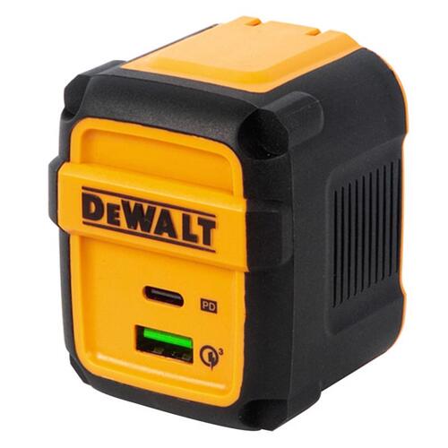 2 Port USB Wall Charger Black/Yellow