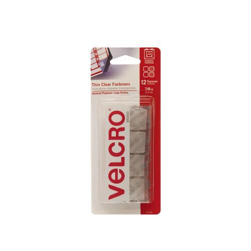 VELCRO Brand 91330 Hook and Loop Fastener Thin Clear Small Nylon 7/8" L Clear