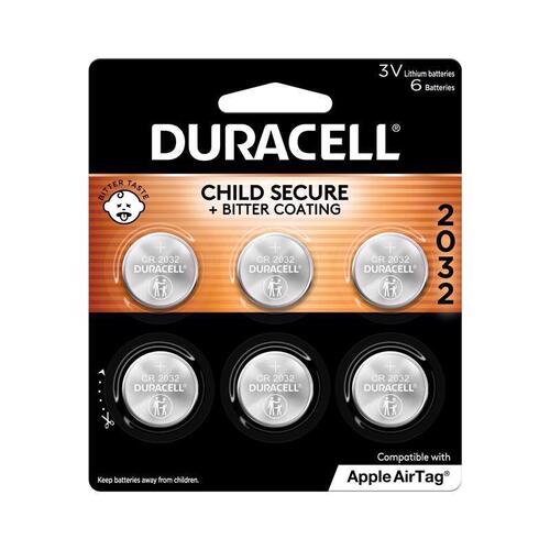 DURACELL DL2032B6PK-XCP6 Electronics Battery Lithium Coin 2032 3 V 265 Ah - pack of 6