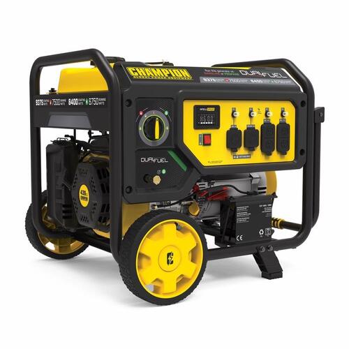 Generator 7500 W 240 V Gasoline or Propane Portable Black/Yellow