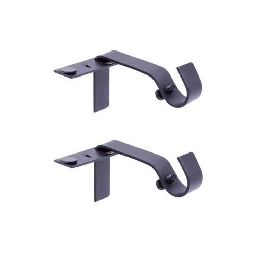 Curtain Rod Bracket Fast Fit Matte Black 5/8" L Matte