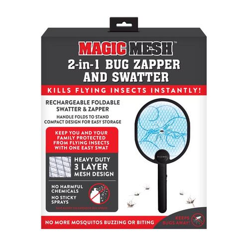Magic Mesh MM611104 Bug Zapper and Swatter Flying Insect Killer Black