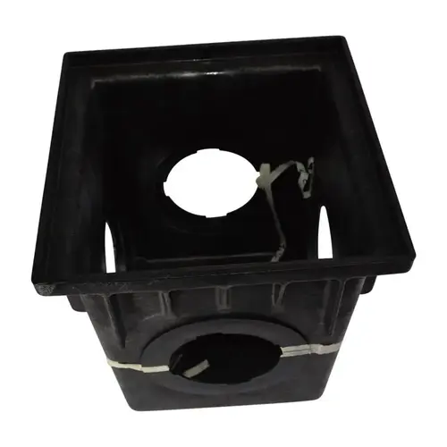 18" Black Square Catch Basin With 4 Openings