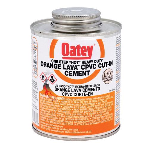 Solvent Cement, 8 oz Can, Liquid, Orange