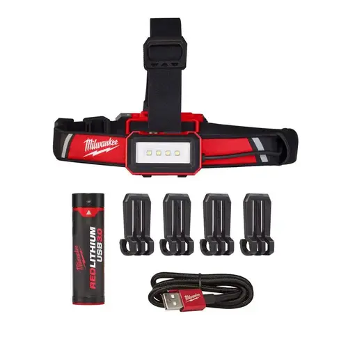 KIT HEADLAMP LOW PROFILE USB Black/Red