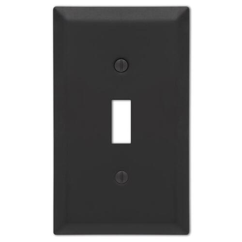 Wall Plate Century Matte Black 1 gang Stamped Steel Toggle Matte