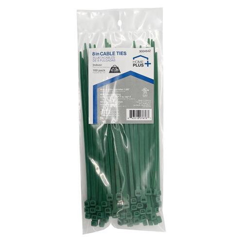 Cable Tie 8" L Green Green