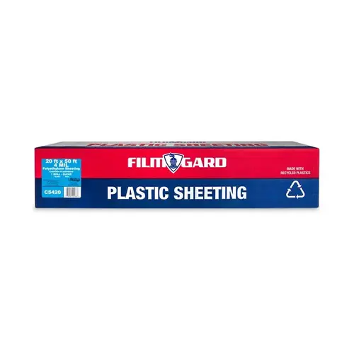 Plastic Sheeting 4 mil X 20 ft. W X 50 ft. L Polyethylene Clear Clear