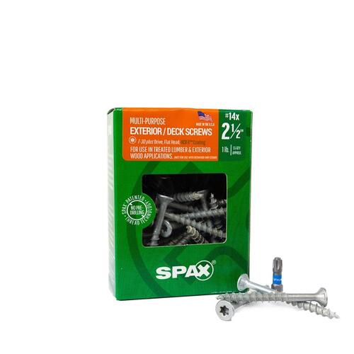 Spax 4191670600604 Multi-Purpose Screws No. 14 X 2-1/2" L Star Flat Head 1 lb HCR-X