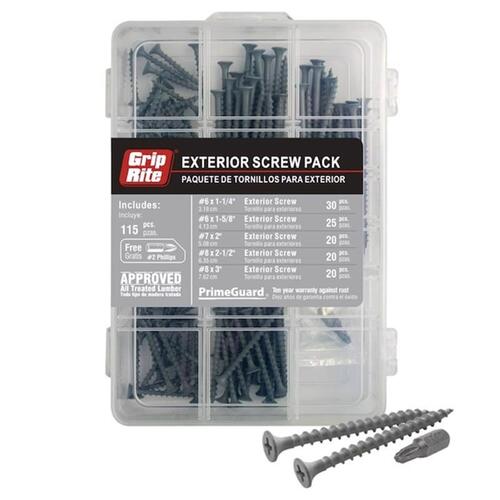 Exterior Screws No. 10 wire X 3" L Phillips Bugle Head Gray - pack of 10