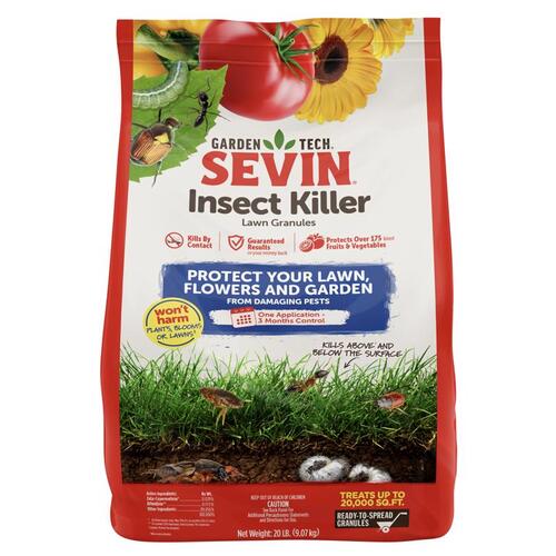 Insect Killer, Solid, Fruit, Lawns, Vegetable Gardens, 10 lb Bag