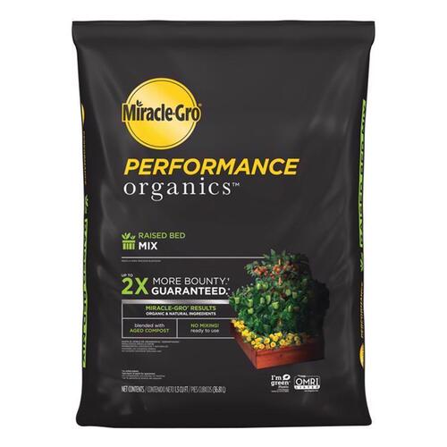 Miracle-Gro 43959430 Performance Organics Raised Bed Mix Bag, 1.3 cu-ft Coverage Area Bag