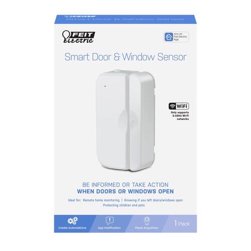 Door and Window Sensor Smart Battery Powered Indoor White White