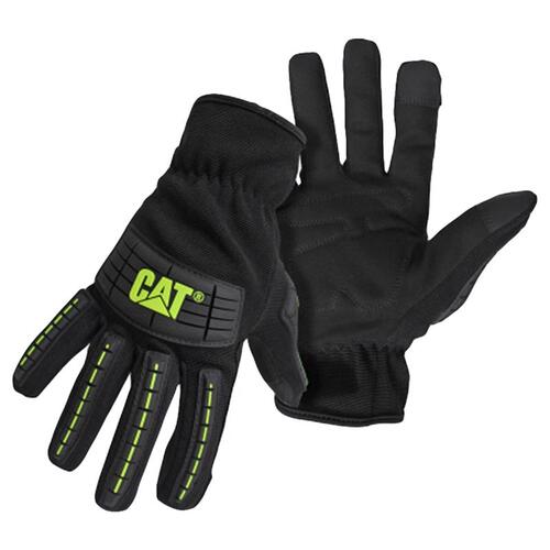 012240X High-Impact, Touch Screen Utility Gloves, Men's, XL, Open, Shirred Elastic Back Cuff, Spandex, Black