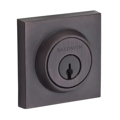 Baldwin Reserve SCCSD112S Single Cylinder Contemporary Square Deadbolt with 6AL Latch, Dual Strike, and SmartKey Venetian Bronze Finish