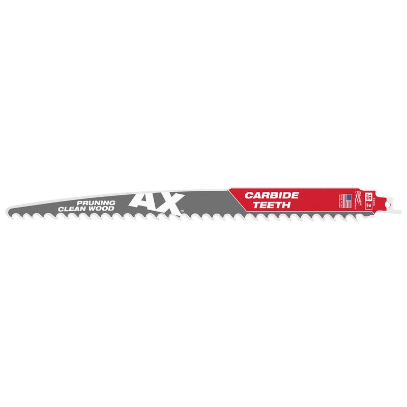 Milwaukee 48-00-5233 AX Reciprocating Saw Blade, 12 in L, 3 TPI, Carbide Cutting Edge