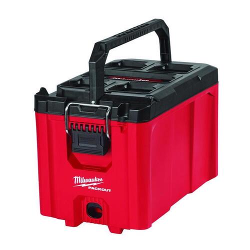 Milwaukee 48-22-8422 PACKOUT Compact Tool Box, 75 lb, Polypropylene, Red, 16.2 in L x 10 in W x 13 in H Outside
