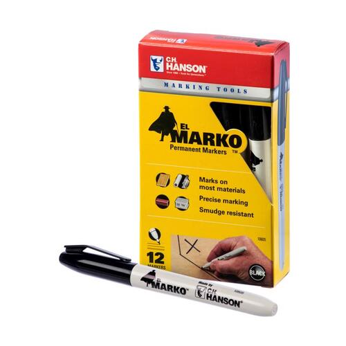 Permanent Marker Sure Point, CH Hanson Black Medium Tip