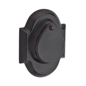 Single Cylinder Rustic Arch Deadbolt with 6AL Latch, Dual Strike, and SmartKey Dark Bronze Finish