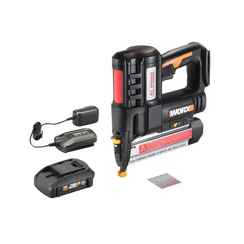 Worx WX840L Brad Nailer Gun Kit, Battery Included, 20 V, 2 Ah, 18 ga Magazine, 18 ga Nail