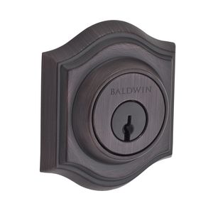 Single Cylinder Traditional Arch Deadbolt with 6AL Latch and Dual Strike Venetian Bronze Finish