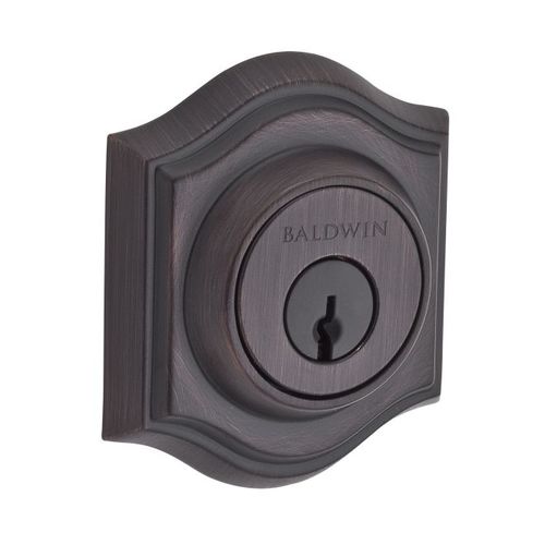 Baldwin Reserve DCTAD112S Double Cylinder Traditional Arch Deadbolt with 6AL Latch, Dual Strike, and SmartKey Venetian Bronze Finish