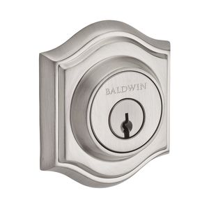 Single Cylinder Traditional Arch Deadbolt with 6AL Latch and Dual Strike Satin Nickel Finish