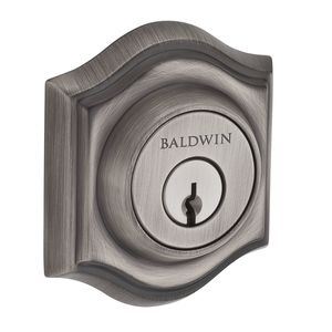 Single Cylinder Traditional Arch Deadbolt with 6AL Latch and Dual Strike Matte Antique Nickel Finish