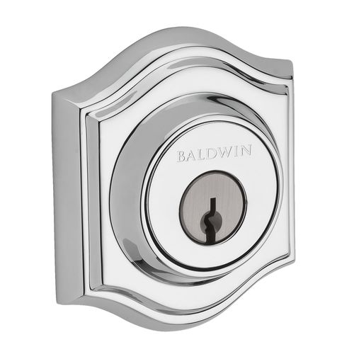 Single Cylinder Traditional Arch Deadbolt with 6AL Latch and Dual Strike Bright Chrome Finish