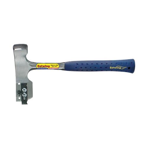 Shingle Hammer with Replaceable Blade and Gauge, 28 oz Head, Milled Head, Steel Head, 12-1/2 in OAL