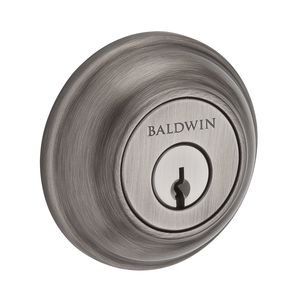 Single Cylinder Traditional Round Deadbolt with 6AL Latch and Dual Strike Matte Antique Nickel Finish