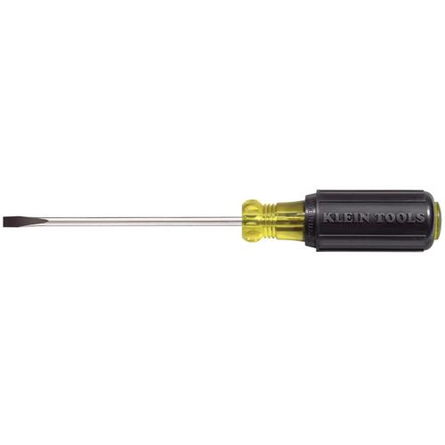 Screwdriver, 3/16 in Drive, Cabinet Drive, 7-3/4 in OAL, 4 in L Shank, Rubber Handle