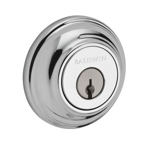 Single Cylinder Traditional Round Deadbolt with 6AL Latch and Dual Strike Bright Chrome Finish