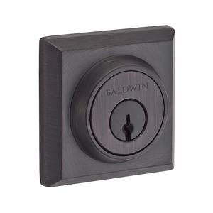 Single Cylinder Traditional Square Deadbolt with 6AL Latch and Dual Strike Venetian Bronze Finish