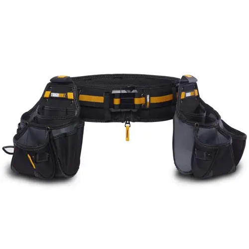 Tool Belt Set 27 pocket Polyester Tradesman 9" L X 12.5" H Black/Yellow L 32" to Black/Yellow