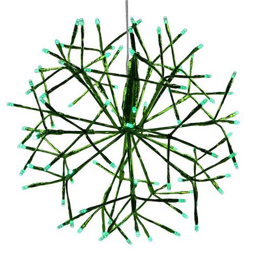 Hanging Decor Platinum LED Green 16" Shimmer Sphere