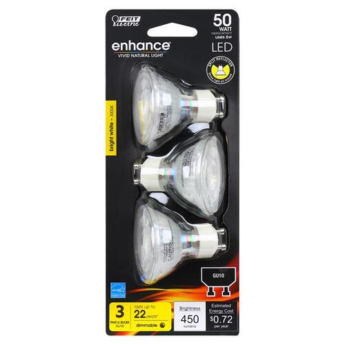 LED Bulb Enhance MR16 GU10 Bright White 50 W Frosted