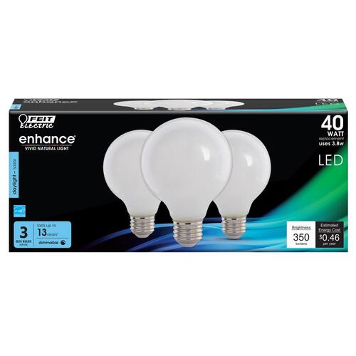 Filament LED Bulb Enhance G25 E26 (Medium) Daylight 40 Watt Equivalence Frosted