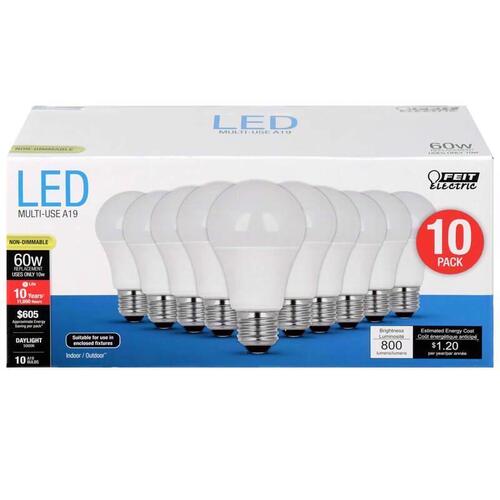 LED Bulb A19 E26 (Medium) Daylight 60 Watt Equivalence Daylight