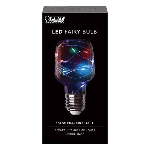 LED Bulb Fairy Cylinder E26 (Medium) Multi-Colored Clear