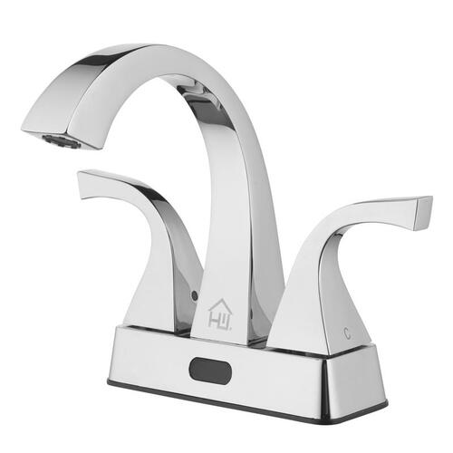 Centerset Bathroom Sink Faucet Chrome Motion Sensing 4" Chrome